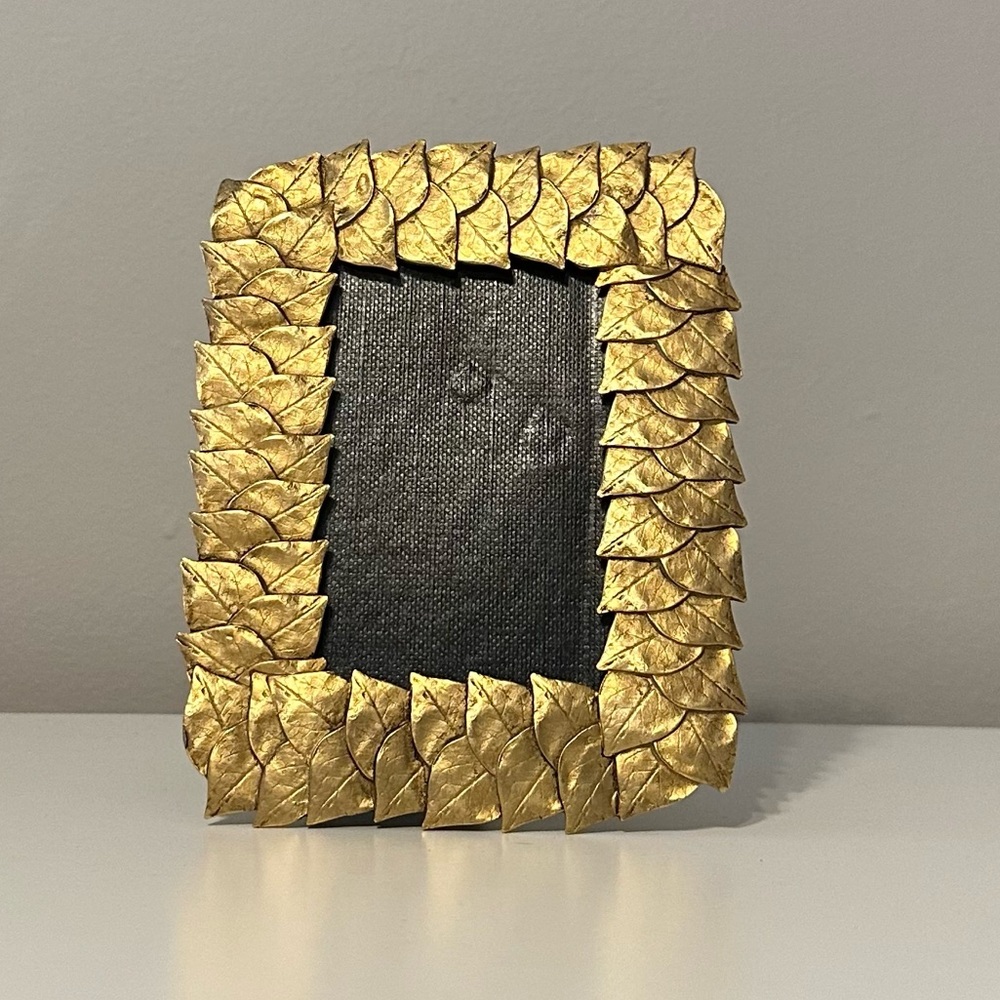 Celia Landman Gold Metal Leaf Photo Frame Vintage